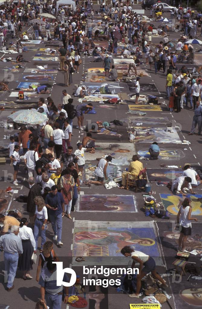 Feast of Street Painters “” Madonnari””, Le Grazie, Mantua, Lombardy, Italy