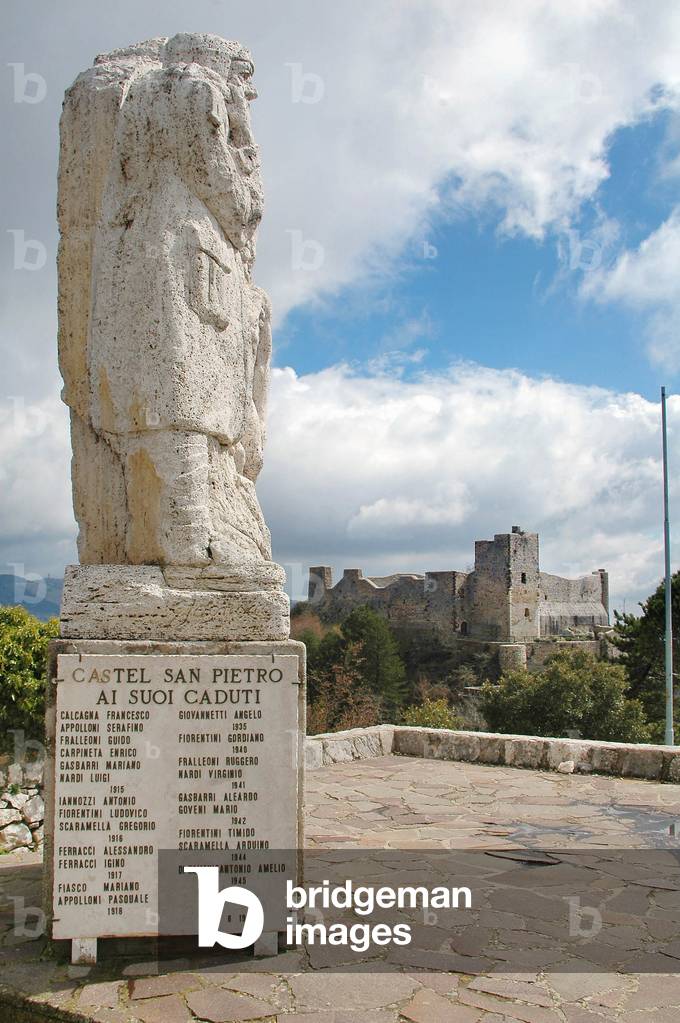 War memorial, Castel San Pietro Romano, Lazio, Italy