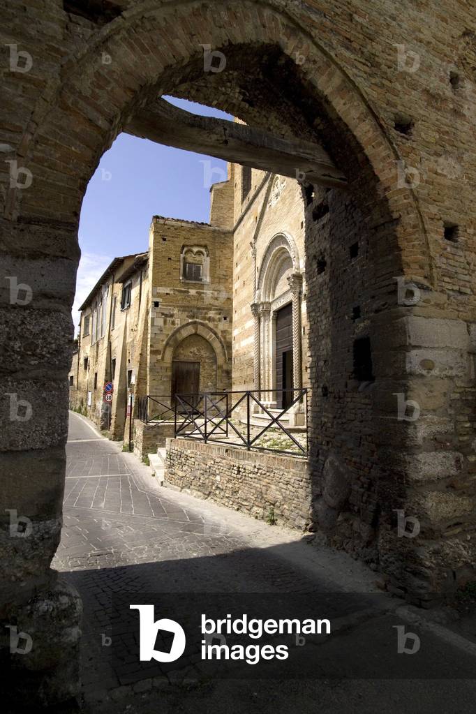 Ancient city gate near San Giovanni Battista church, Atri, Abruzzo, Italy