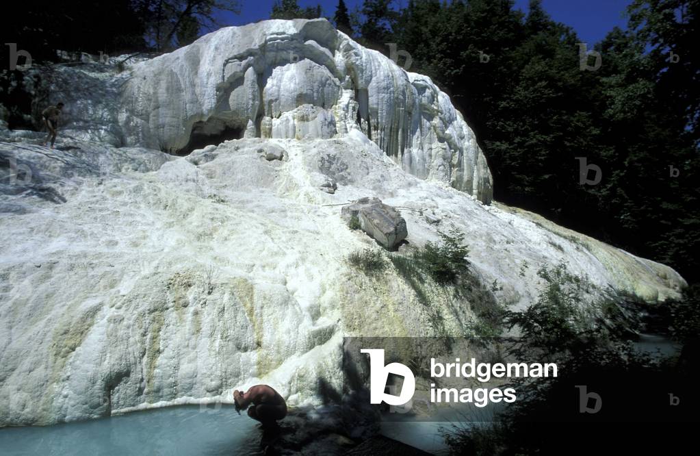 Thermal waters, Fosso Bianco, Bagni San Filippo, Tuscany, Italy