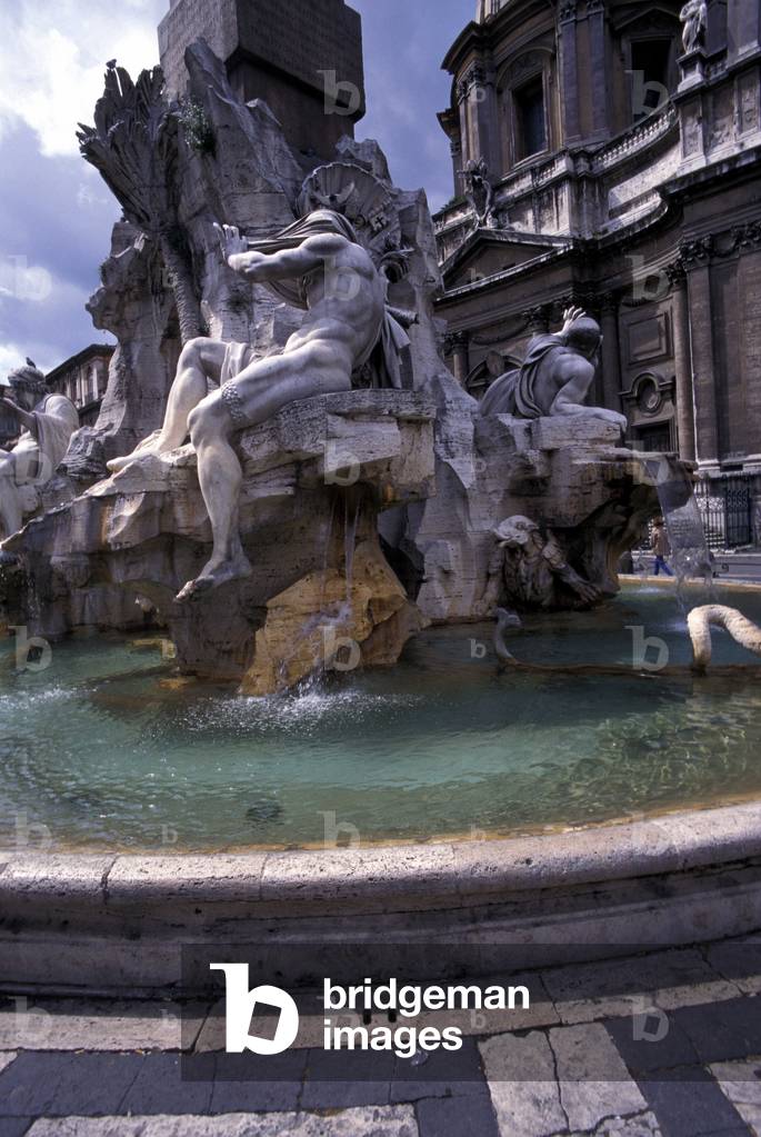 Fountain in Piazza Navona, Rome, Lazio, Italy