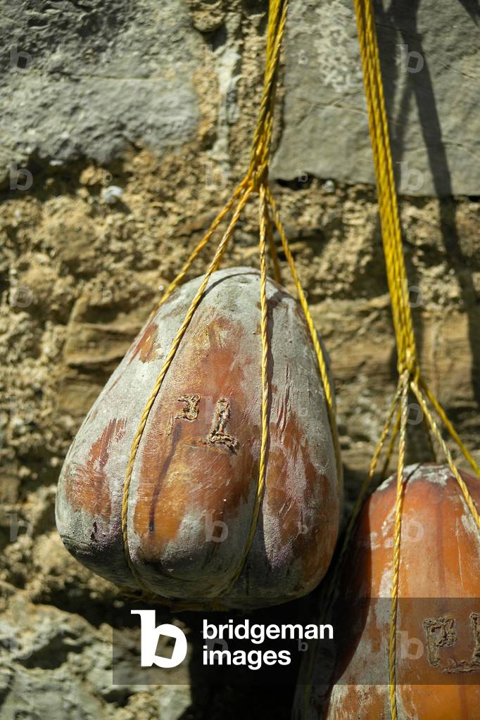 Preparation of provolone del monaco, Naples, Campania, Italy
