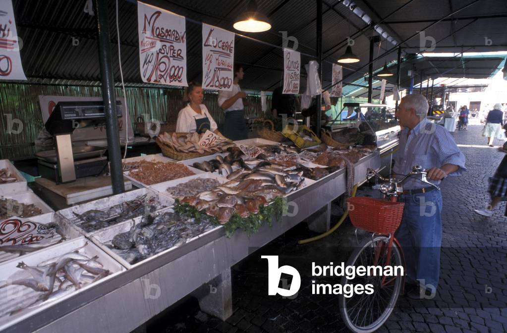 Fish selling, Treviso, Veneto, Italy