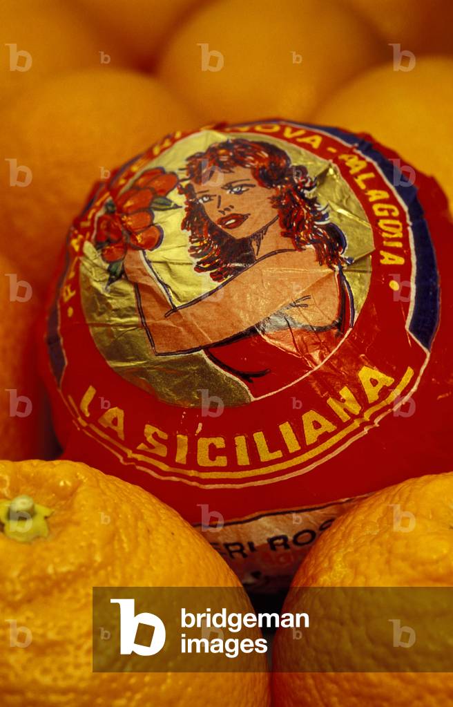 Orange wrapper La Siciliana, Sicily, Italy