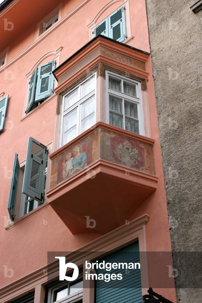 Painted building, Bolzano, Trentino Alto Adige, Italy