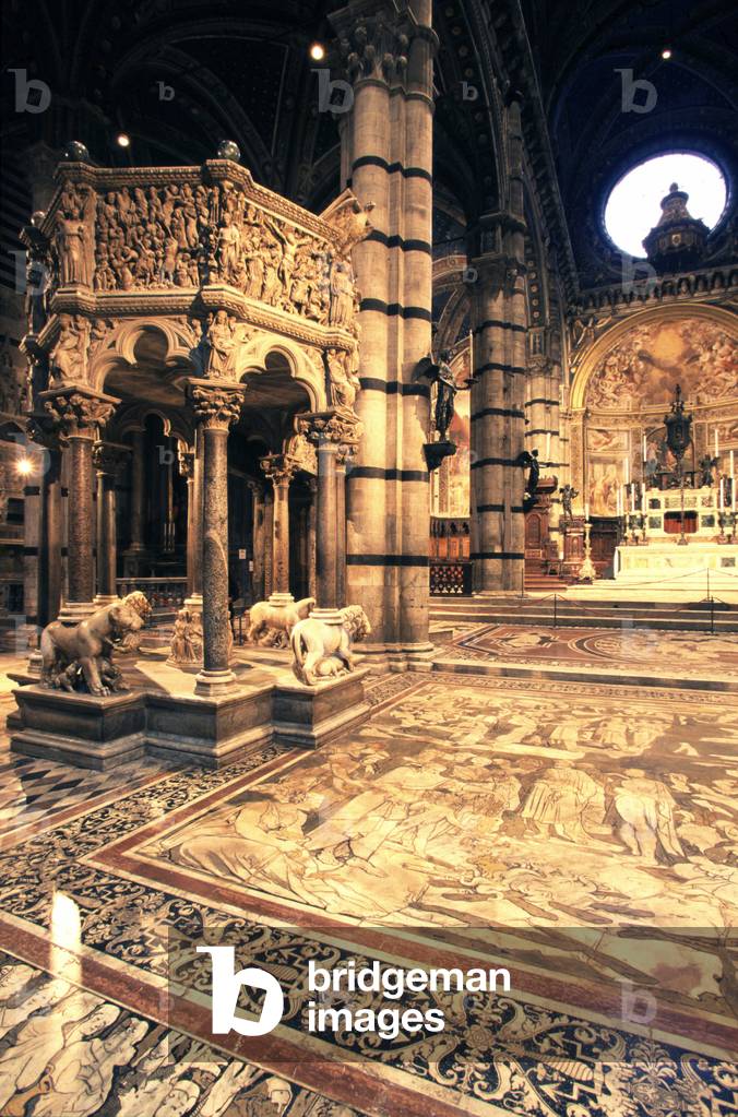 The pulpit inside the Cathedral, Siena, Tuscany, Italy