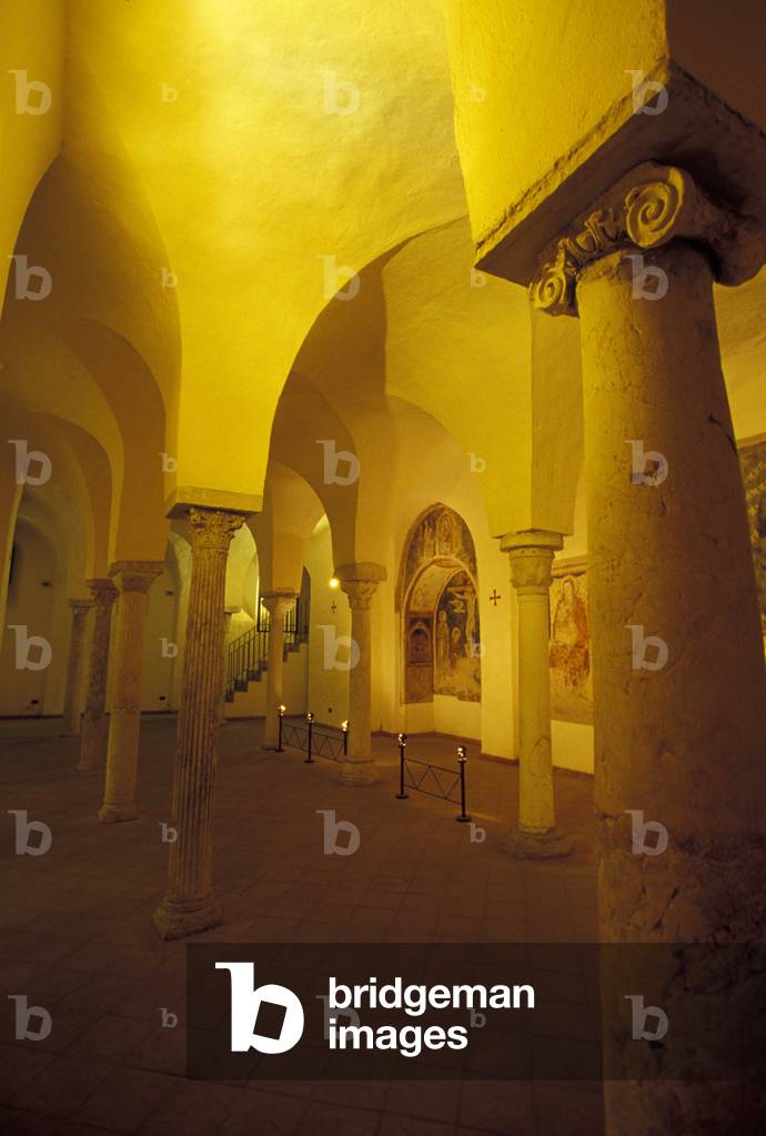 Cathedral (XII sec), the crypt, Sant'Agata De Goti, Campania, Italy