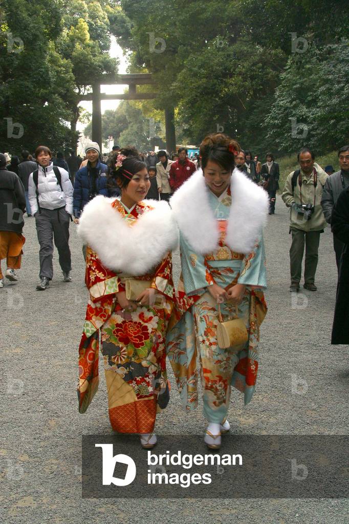 Traditional cloth (Kimono) for girls, Tokyo, Japan, Asia