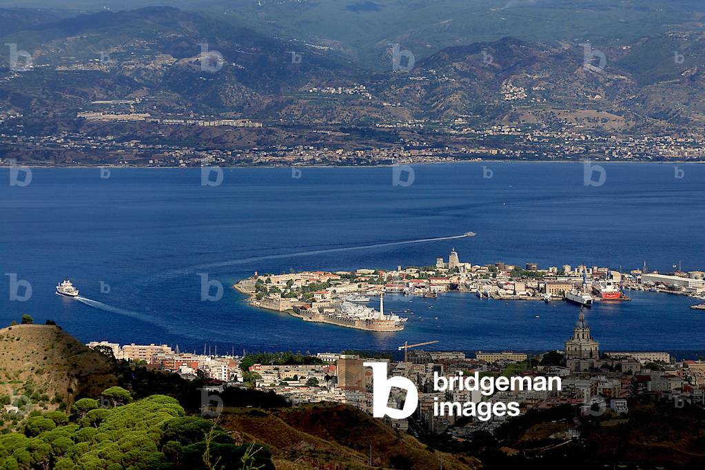 View of the harbour, Messina, Sicily, Italy