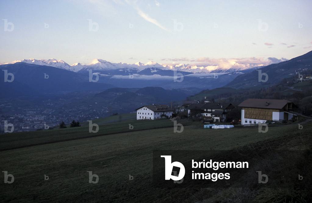 Landscape, Valle Isarco, Melluno, Trentino Alto Adige, Italy.