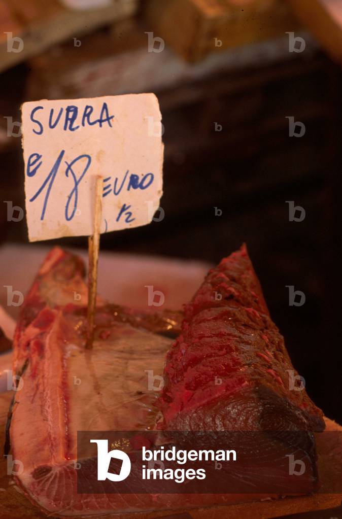 Tuna lung, Fish-market, Trapani, Sicily, Italy