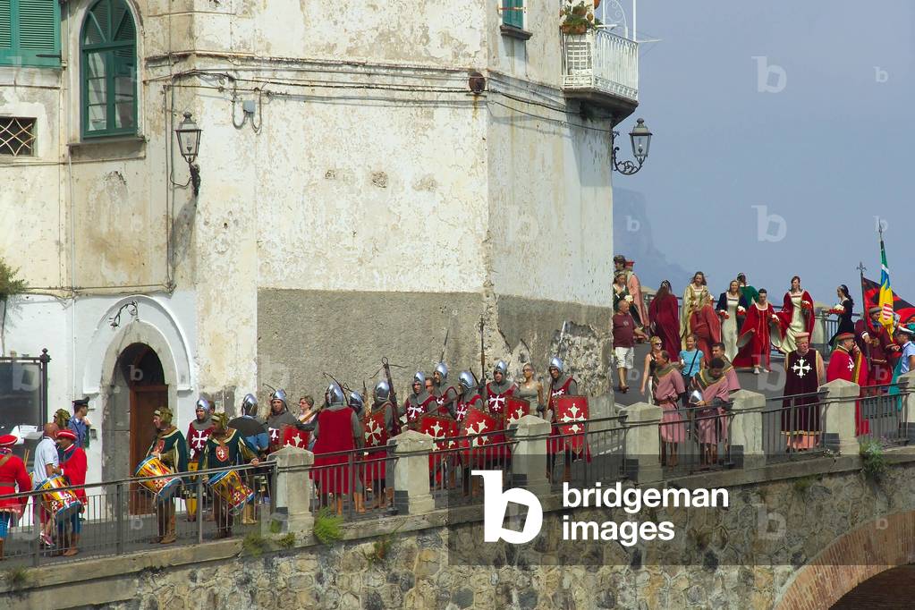 Venice group, Repubbliche Marinare historical regatta, Atrani, Campania, Italy