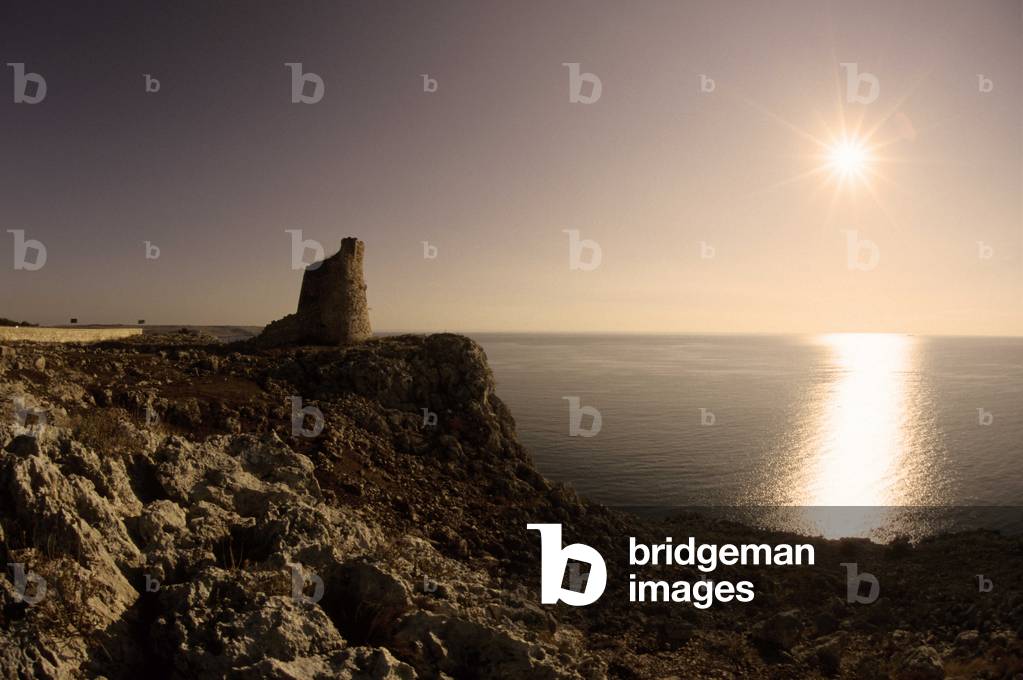A defensive tower along the coast, Salento, Puglia, Italy