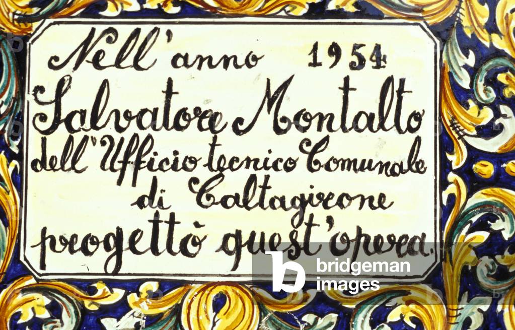 Plaque, Caltagirone, Sicily, Italy