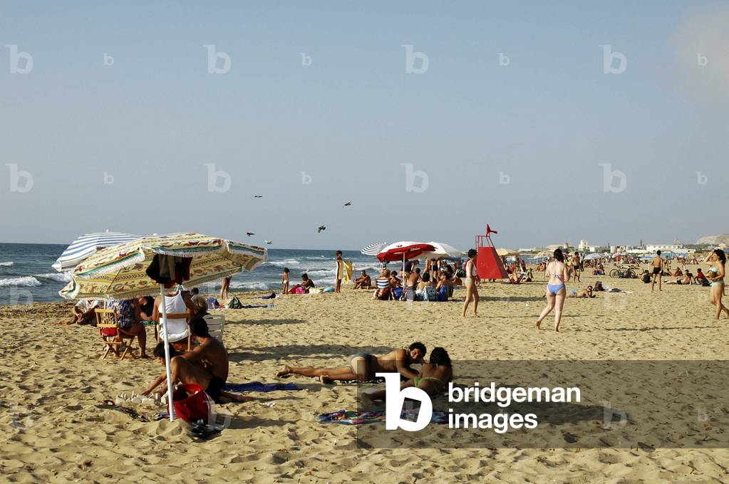 Beach of the Trapani Lido, Sicily, Italy