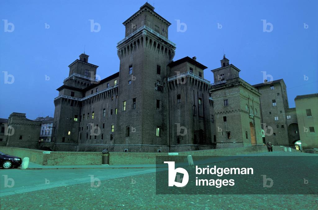 Este Castle by night, Ferrara, Emilia-Romagna, Italy