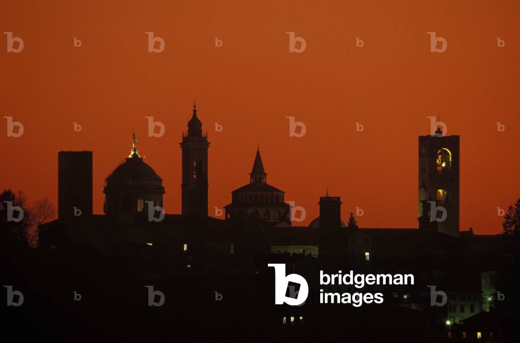 Sunset on Bergamo, Lombardy, Italy