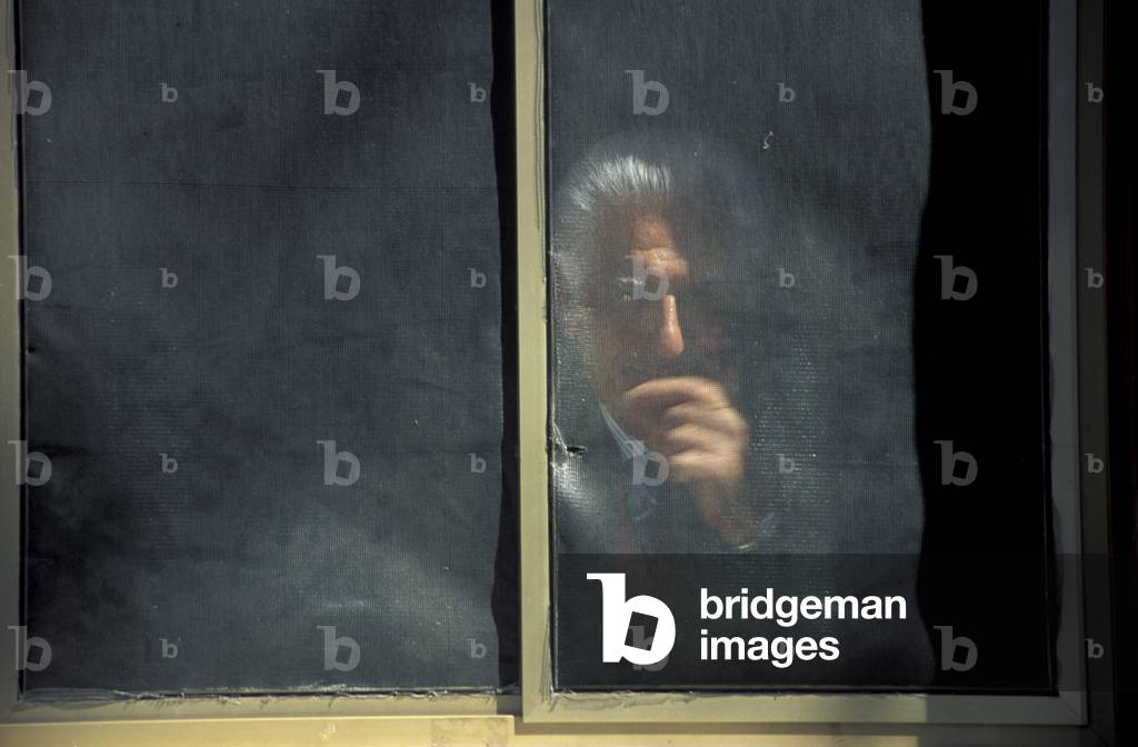 Old man at the window, Ciminna, Sicily, Italy