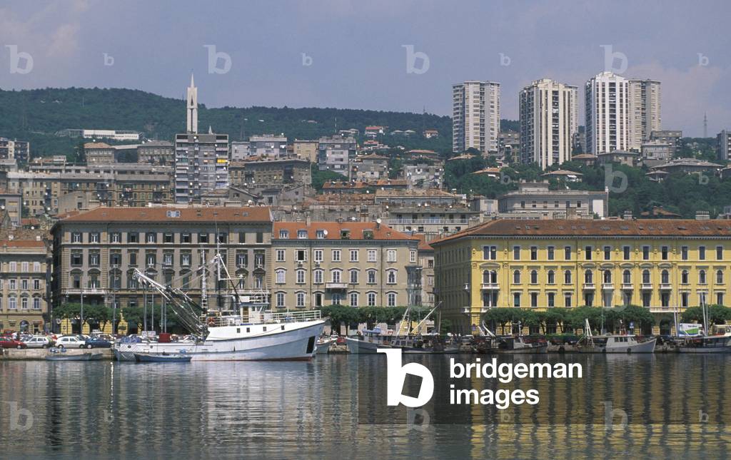 town view and port, rijeka, croatia