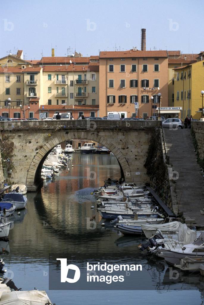 Fosso reale, and on the background Ovosodo quarter, Livorno, Tuscany, Italy