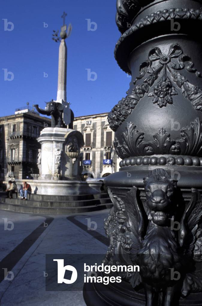 Fontana dell'Elefante in Piazza Duomo, Catania, The baroque in Sicily, Italy