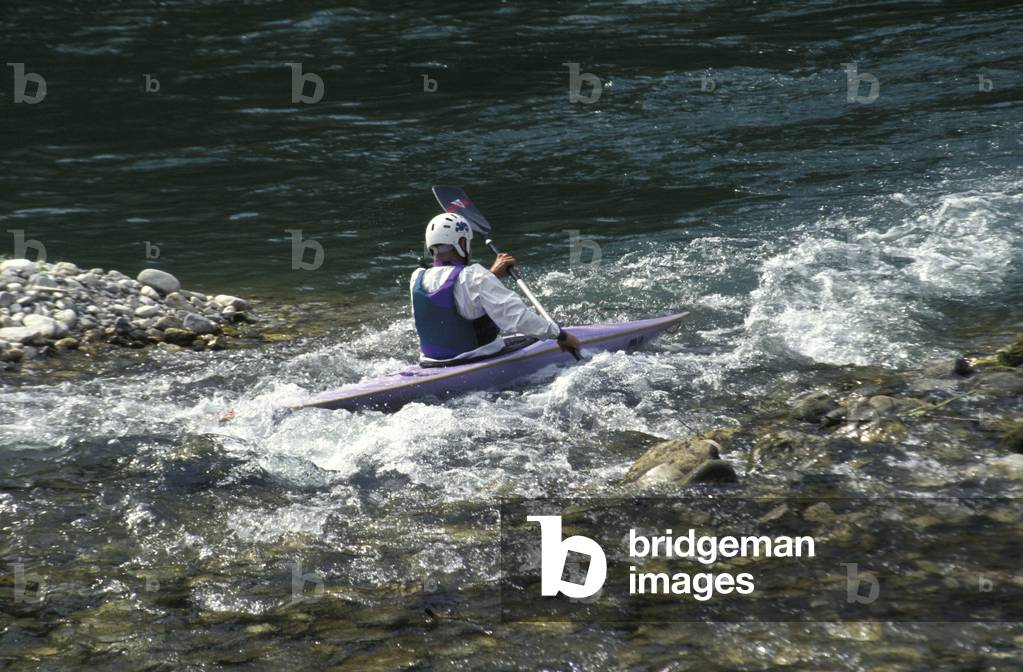 Canoe, Brenta river, Valstagna, Veneto, Italy
