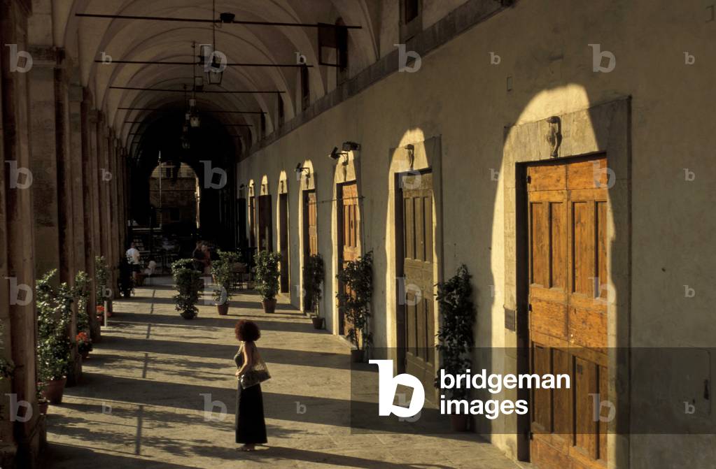 Vasari loggias, Piazza Grande, Arezzo, Tuscany, Italy