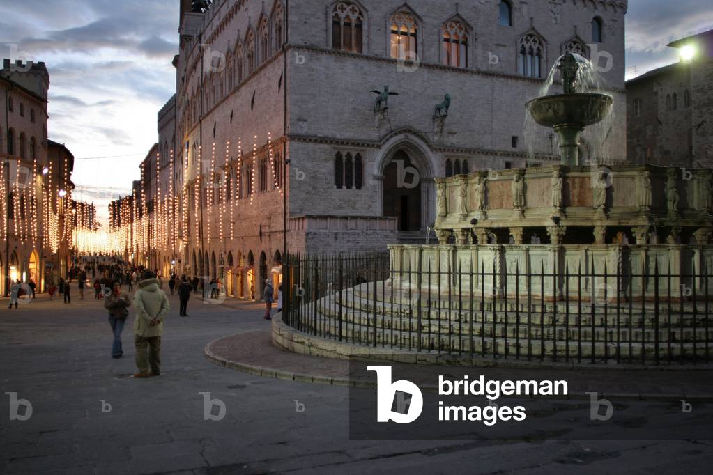 Maggiore fountain, IV November square, Perugia, Umbria, Italy
