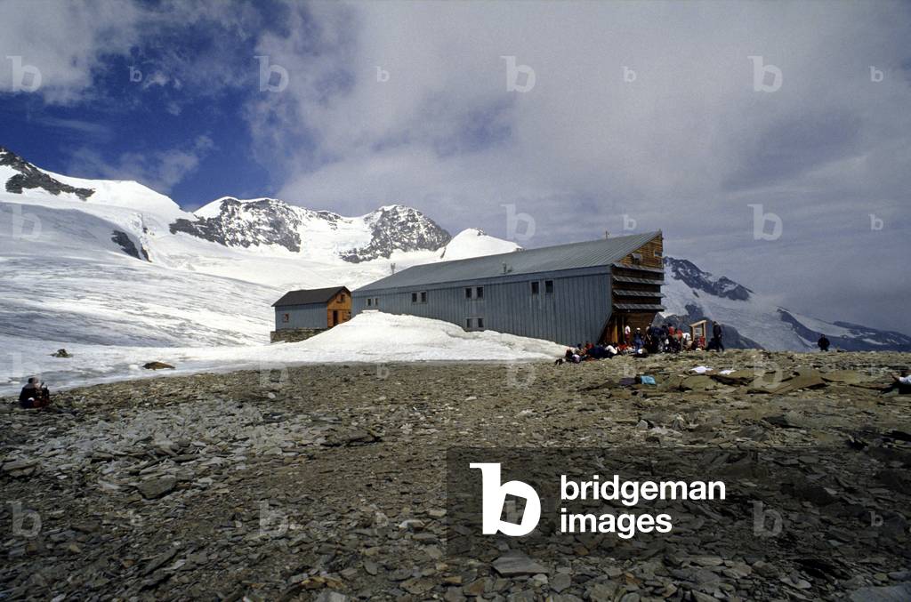 Alpinists, Monte Rosa group, Valle d'Aosta, Italy