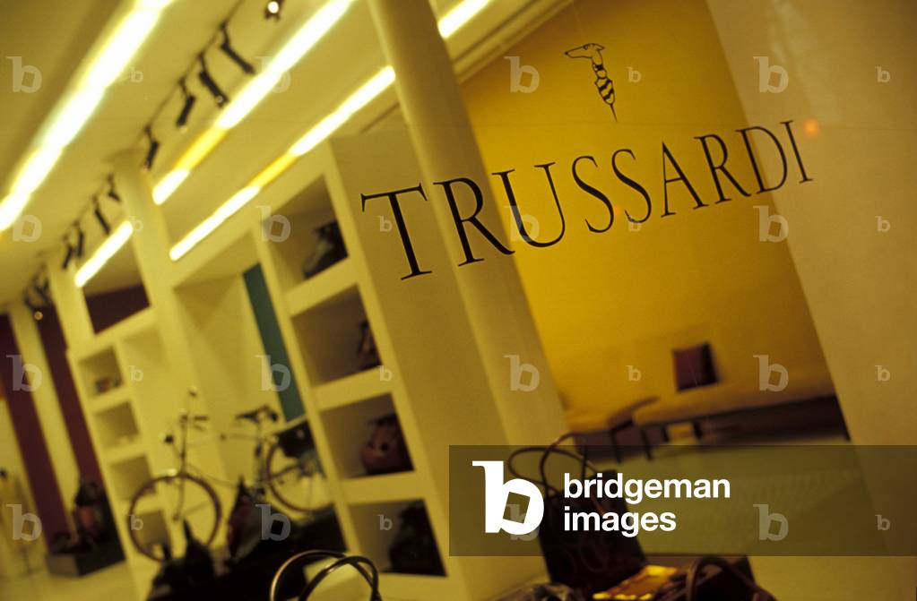 Trussardi shop, Piazza della Scala, Milan, Lombardy, Italy