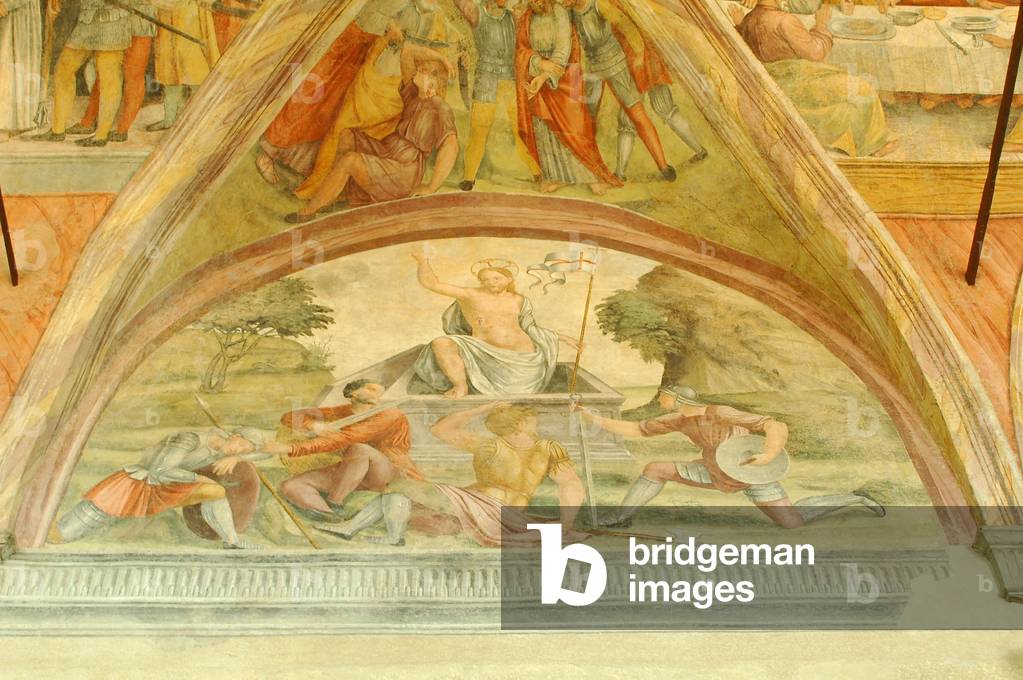 Ceiling, Santa Oliva church, Sermoneta, Lazio, Italy
