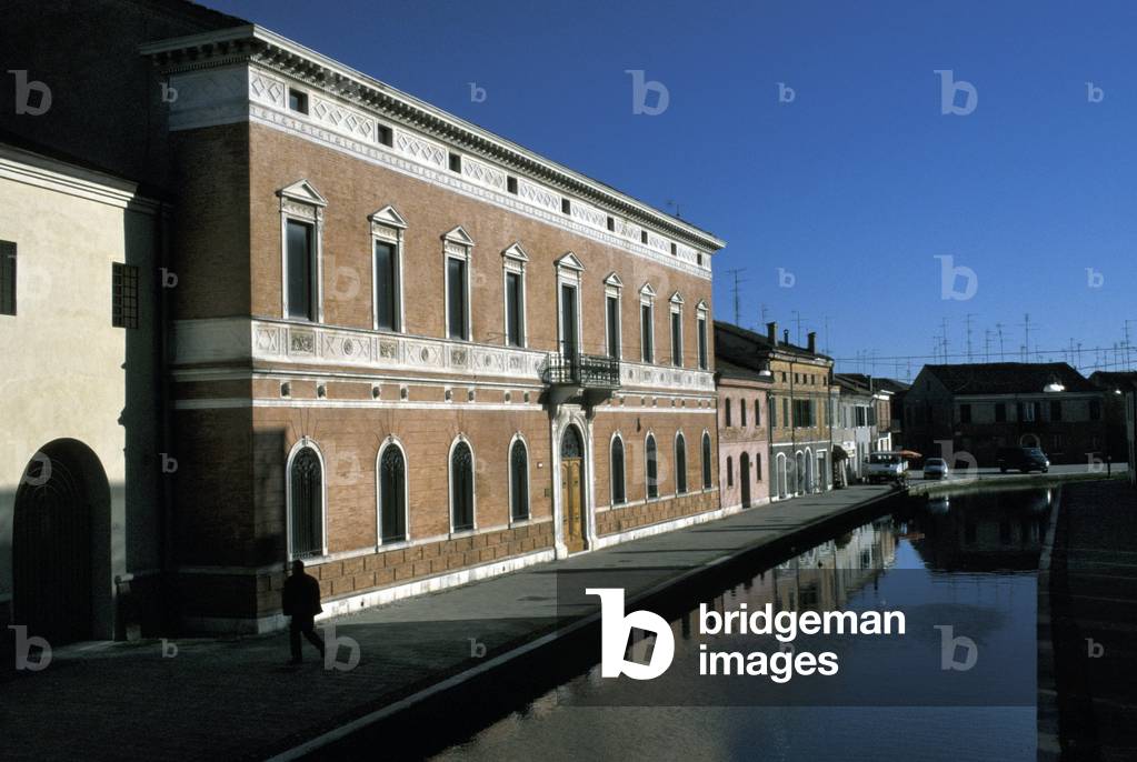Foreshortening of Comacchio, Emilia Romagna, Italy