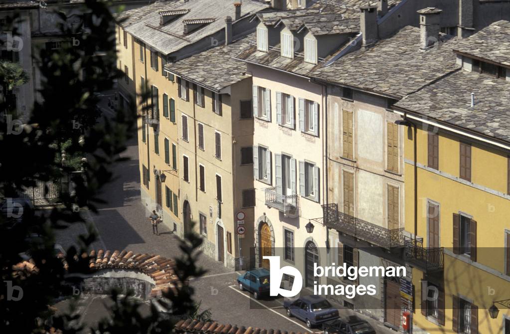Historical centre, Chiavenna, Valtellina, Lombardy, Italy