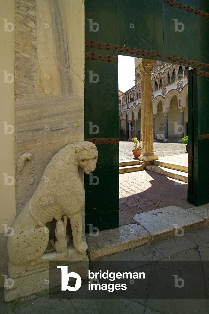 Lions door, Cathedral entrance, Salerno, Campania, Italy
