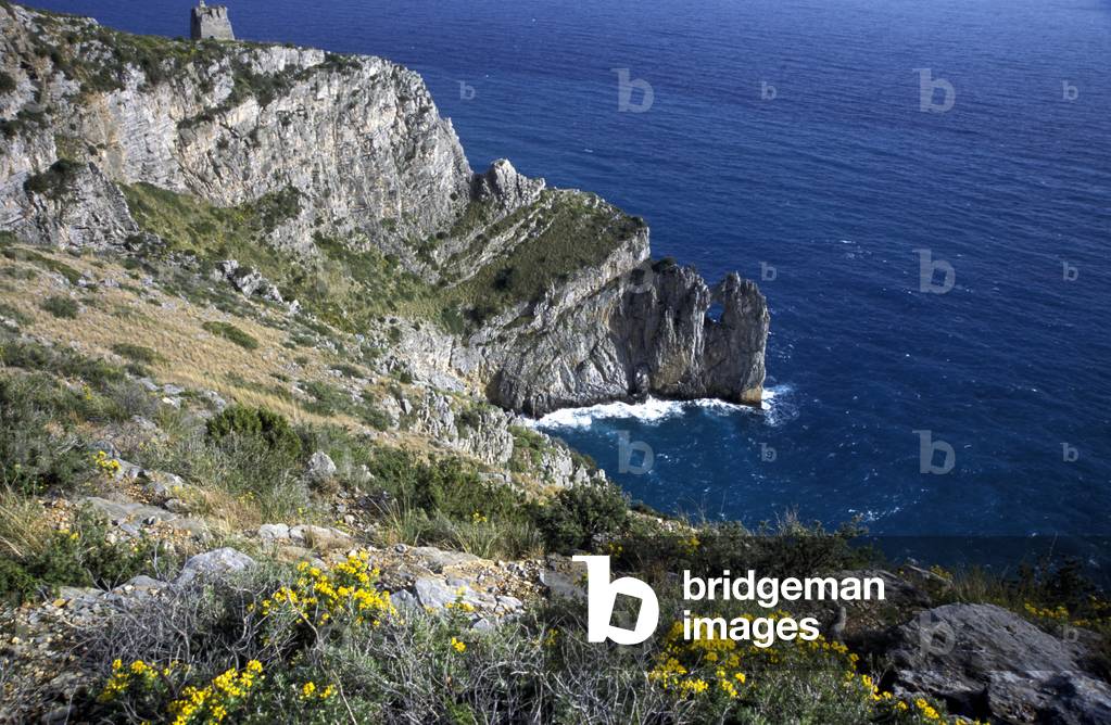 Seaside betveen Cameroon and Palinuro, Parco Nazionale del Cilento e Vallo di Diano, Salerno, Campania, Italy.