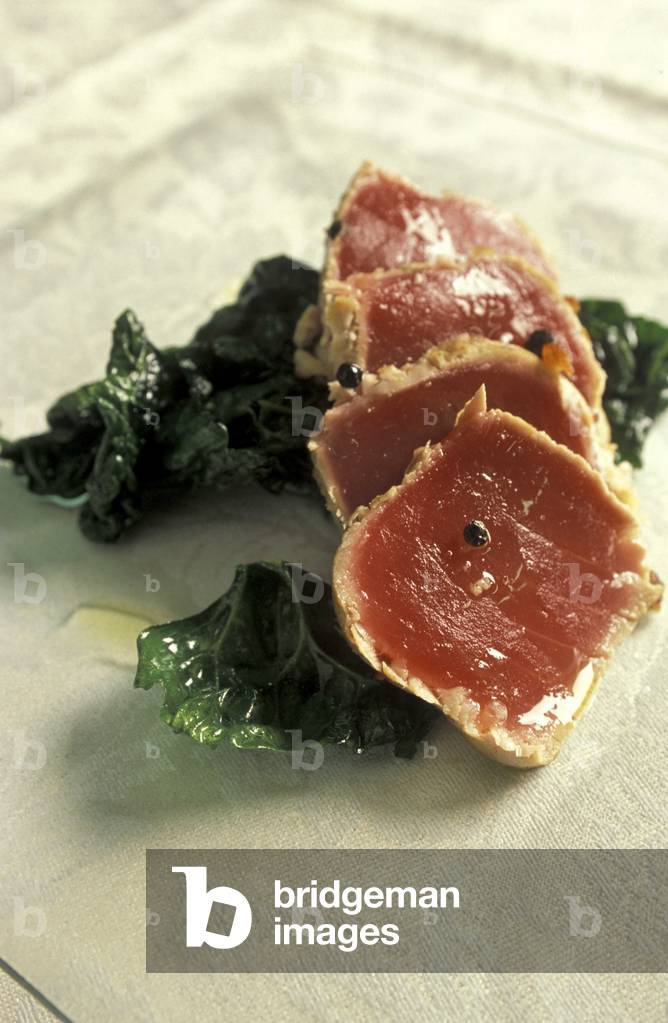 Tunny with spinach, Baldin restaurant, Genoa, Ligury, Italy