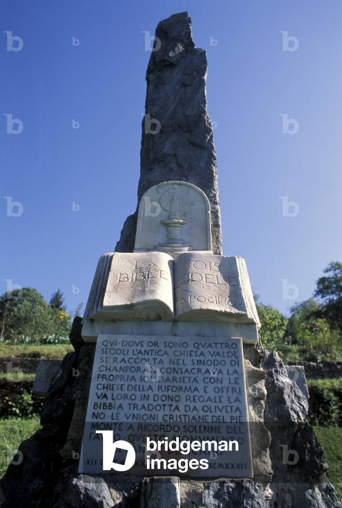 Monument, Angrogna, Piedmont, Italy