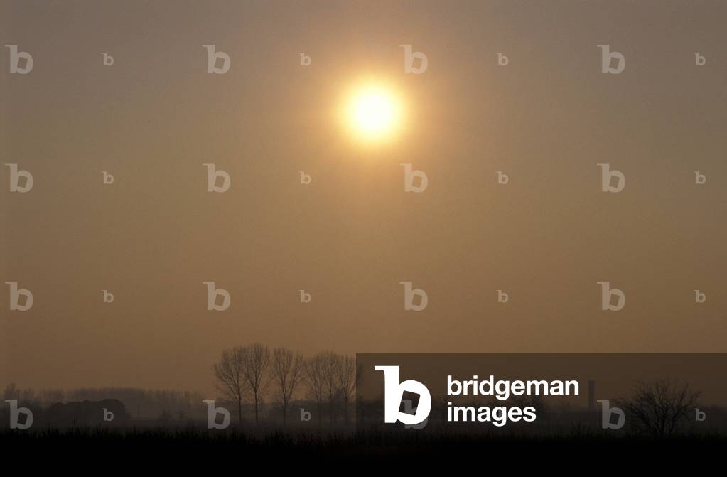 Countryside around Po river, Cremona country, Lombardy, Italy