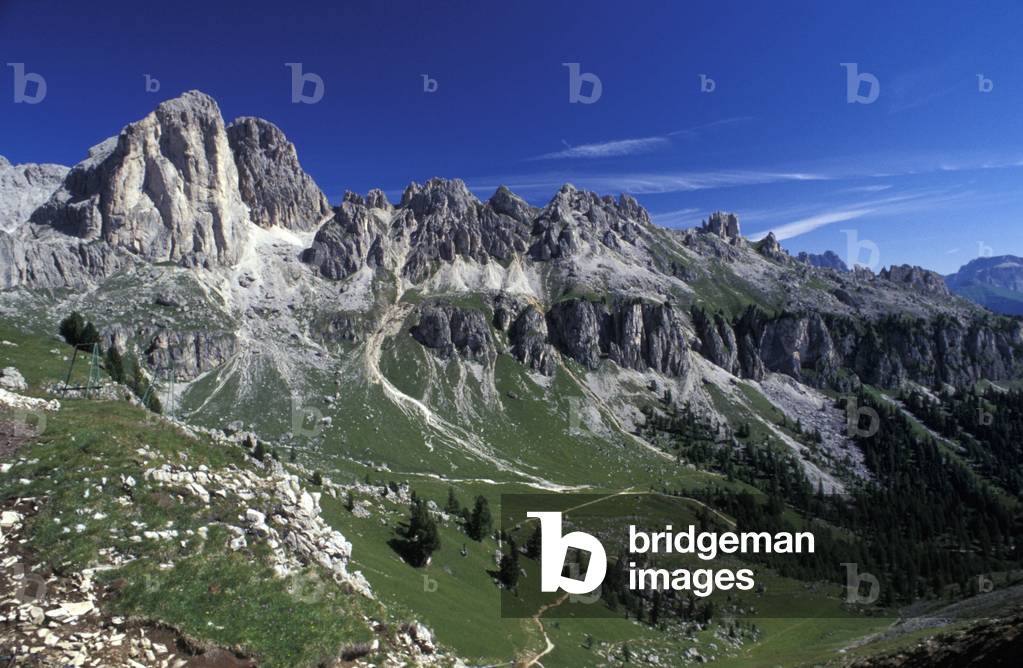 Catinaccio from Roda di Vael, Val di Fassa, Trentino Alto-Adige, Italy