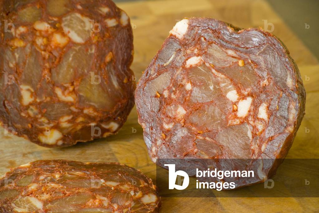 Ventricina del Vastese salami, Fattorie dell'Uliveto farm holidays, Scerni, Abruzzo, Italy