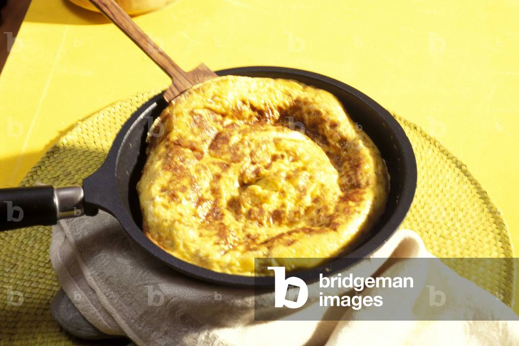 Preparation of omelette, Italy