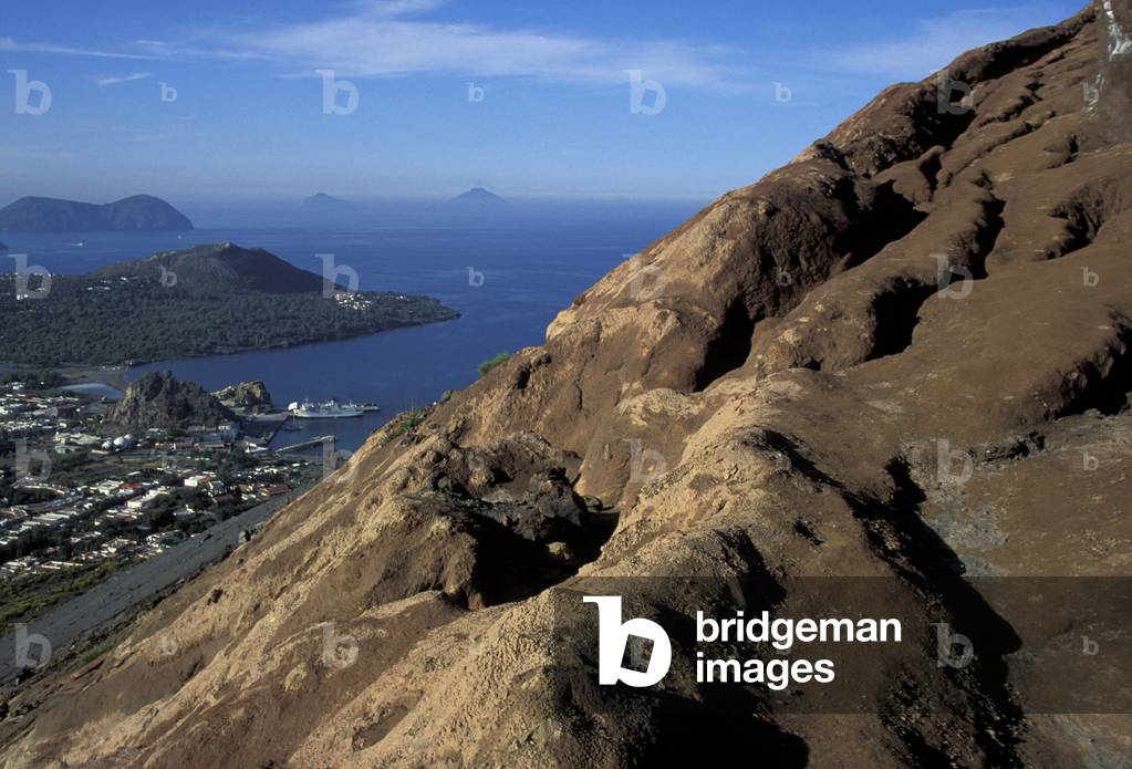 Slope to crater, Vulcano, Sicily, Italy