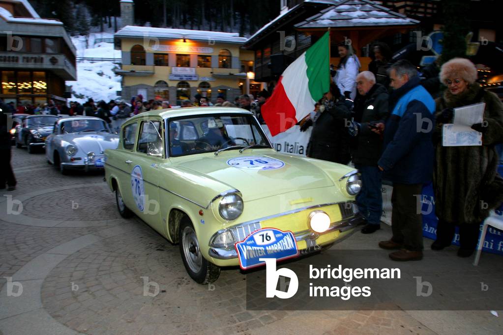 Ford Anglia, Winter Marathon 2004, Madonna di Campiglio, Trento, Trentino, Italy