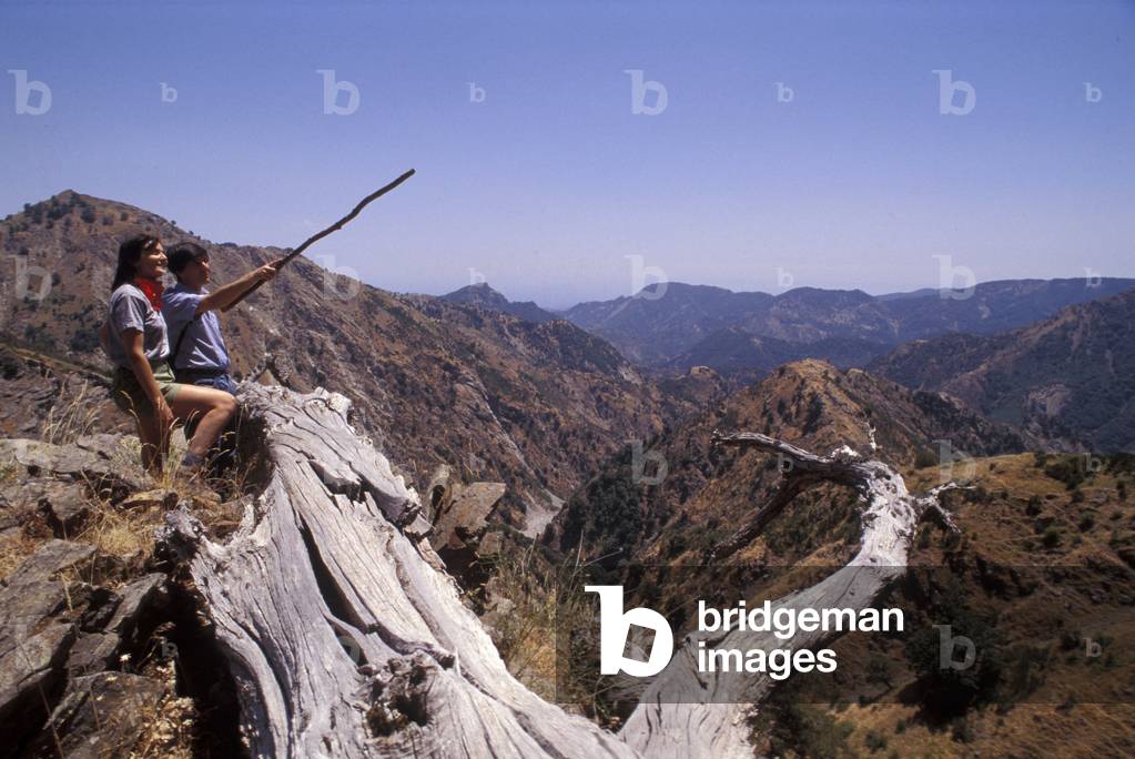 Panoramic view of Fiumara Amendolea, Canovai, Aspromonte, Calabria, Italy