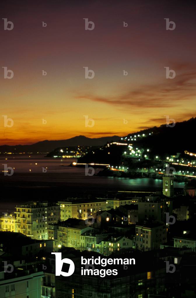 Voltri at sunset, Ligury, Italy