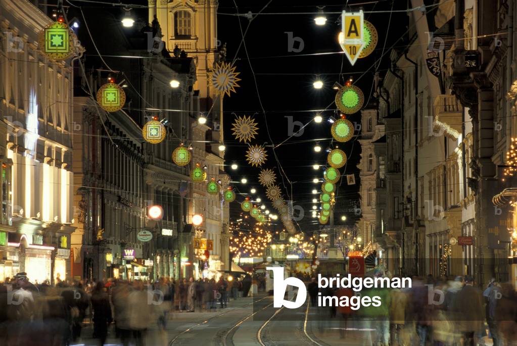 christmas light at herren gasse, graz, austria