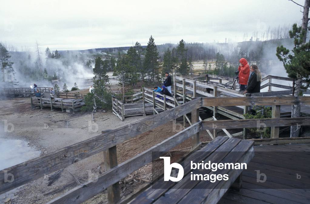 Geyser basin loops, Yellowstone National Park, United States of America, America