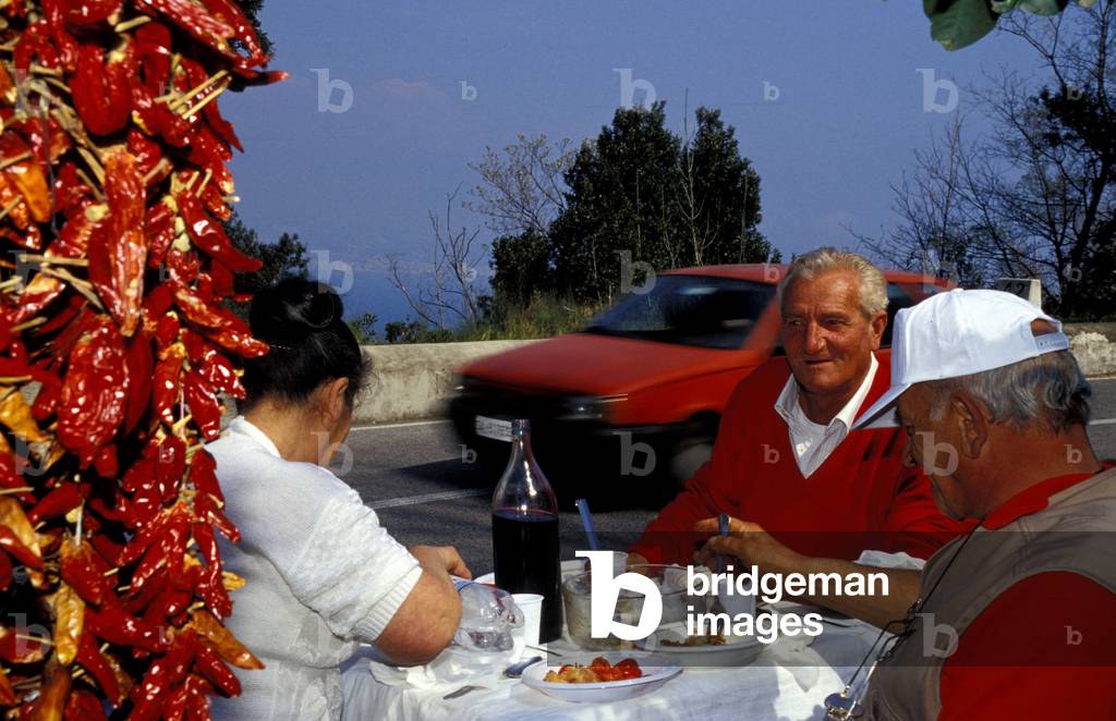 People eating, Minori, Campania, Italy