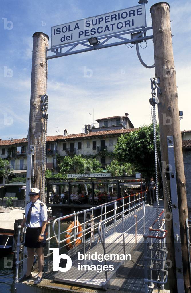 Wharf, Pescatori island, Lago Maggiore, Piedmont, Italy.