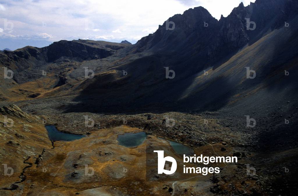 Pellegrina lakes, Monviso mountain, Po valley, Piedmont, Italy.